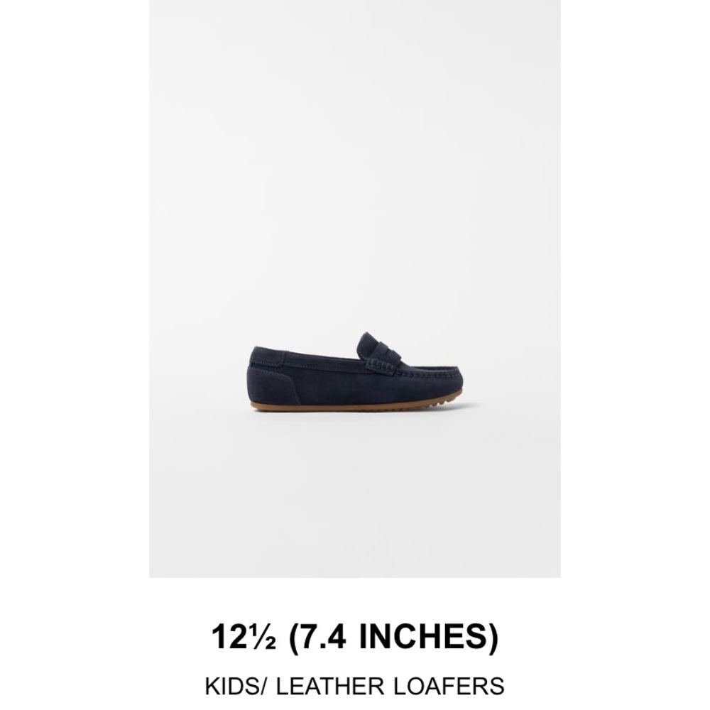 Boys Zara Navy Blue Mocasin - size 30 / 12.5 — never worn
